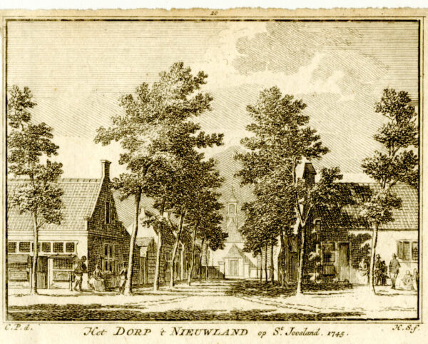 Nieuw- en Sint Joosland, in 1745, uit 'Het verheerlykt Nederland...', afb. 1