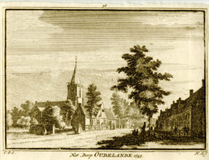 Oudelande, in 1745, uit 'Het verheerlykt Nederland...', afb. 1