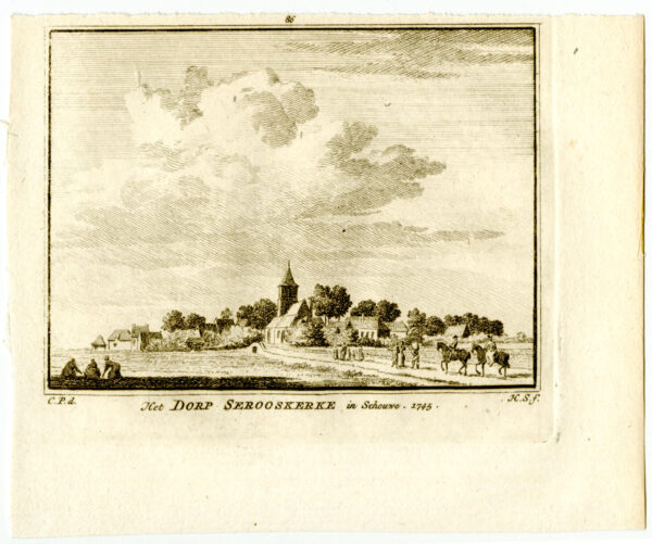 Serooskerke op Schouwen-Duiveland, in 1745, uit 'Het verheerlykt Nederland...', afb. 2