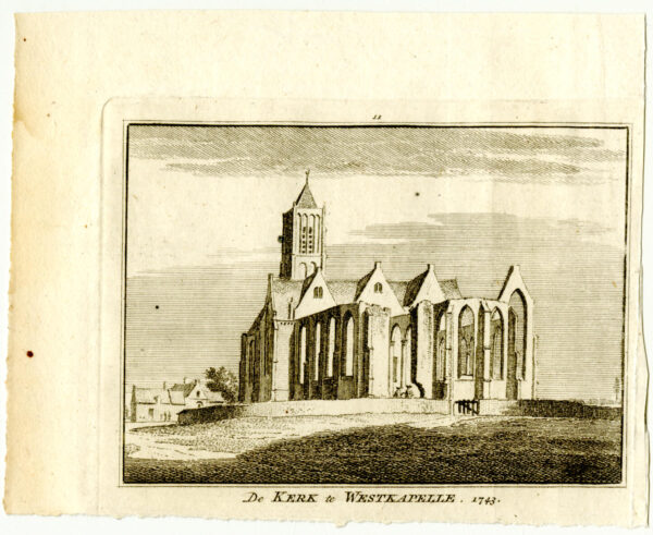 De Sint-Niklaaskerk van Westkapelle, in 1743, uit 'Het verheerlykt Nederland...', afb. 2