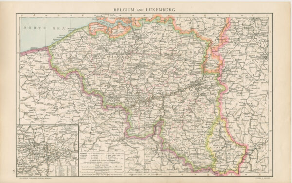 België en Luxemburg, uit The Universal Atlas (1893), Afb.1