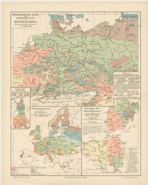 Fenologische kaarten, uit Meyers Konversations-Lexikon (6e oplage, 1902–1908/1920), Afb.1