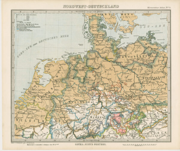 Noordwest-Duitsland, uit 'Justus Perthes' Elementar-Atlas' (1882-84), Afb.1