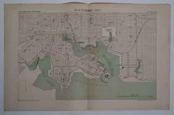 Baltimore, in Maryland, in 1886, uit 'Atlas des Ports Étranges' (1888), Afb.1