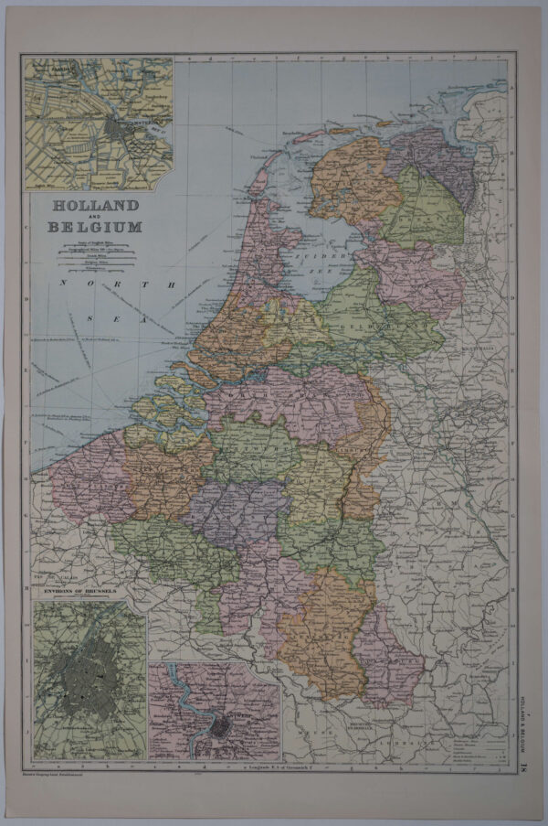 Nederland en België, uitgegeven door George Washington Bacon (1830–1922). in Londen, Afb.1