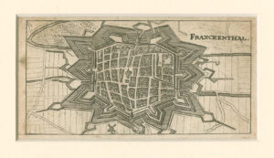 Frankenthal in Rijnland-Palts, waarschijnlijk uit 'Der getreue Reiß-Gefert durch Ober- und NiederTeutschland' (1686), afb. 1