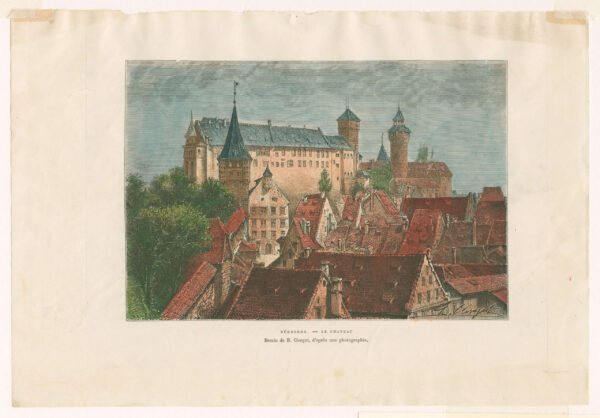 Gezicht op Nürnberg en haar kasteel, houtgravure naar een tekening van Hubert Clerget, afb.2