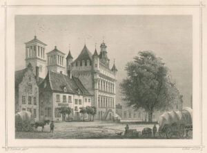 Het raadhuis van Rees, in Noordrijn-Westfalen, uit 'Der Rhein und die Rheinlande ... Von Cöln bis ans Meer', afb.1