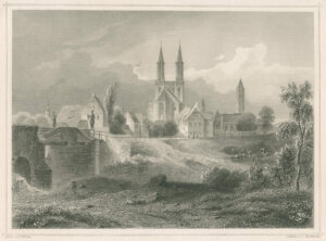 Legnica, in Polen, tekening door C. Würbs, staalgravure door L. Rohbock, Afb.1